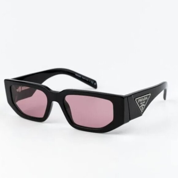 NEW Prada PR09ZS 16K30L Black Pink Unisex Rectangle Sunglasses PR 09ZS - Picture 4 of 10